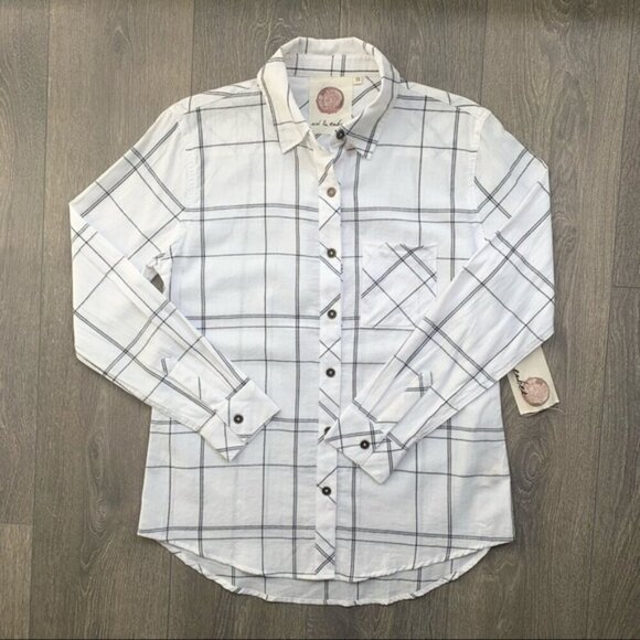 Anthropologie Ash and Ember Button Down Shirt Plaid Western Country Size XS - Picture 6 of 16